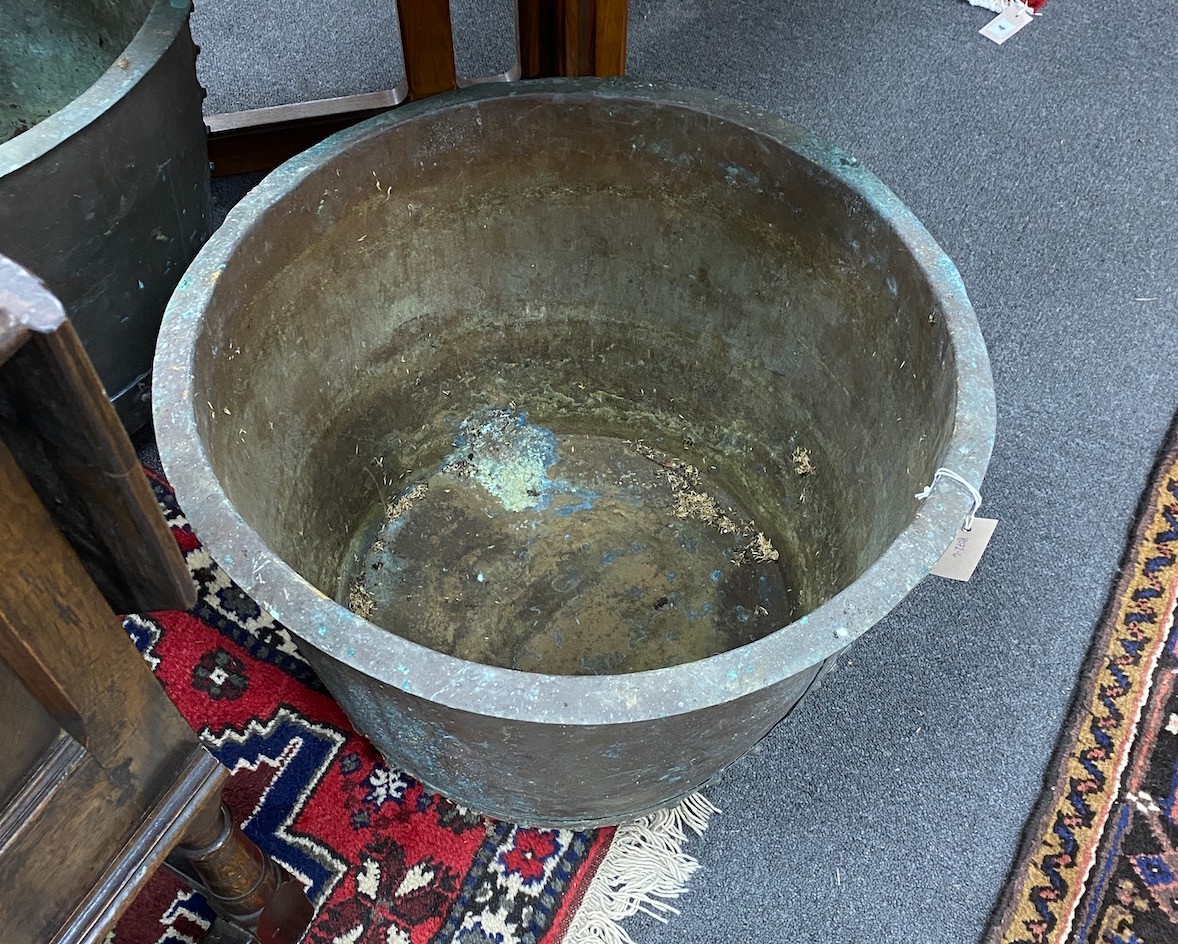 A large Victorian copper copper, diameter 56cm, height 40cm